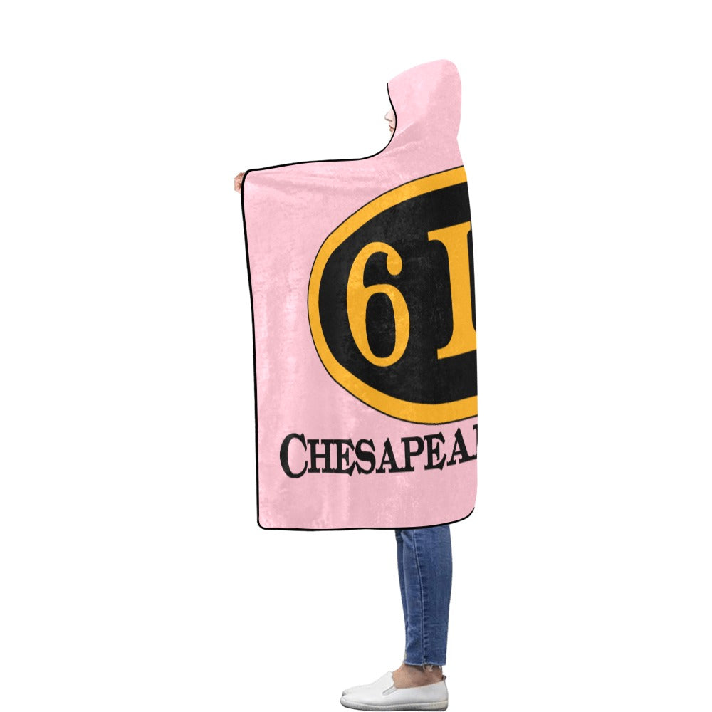 C&O 614 Number Plate Logo Hooded Fleece Blanket, 56 × 80 in