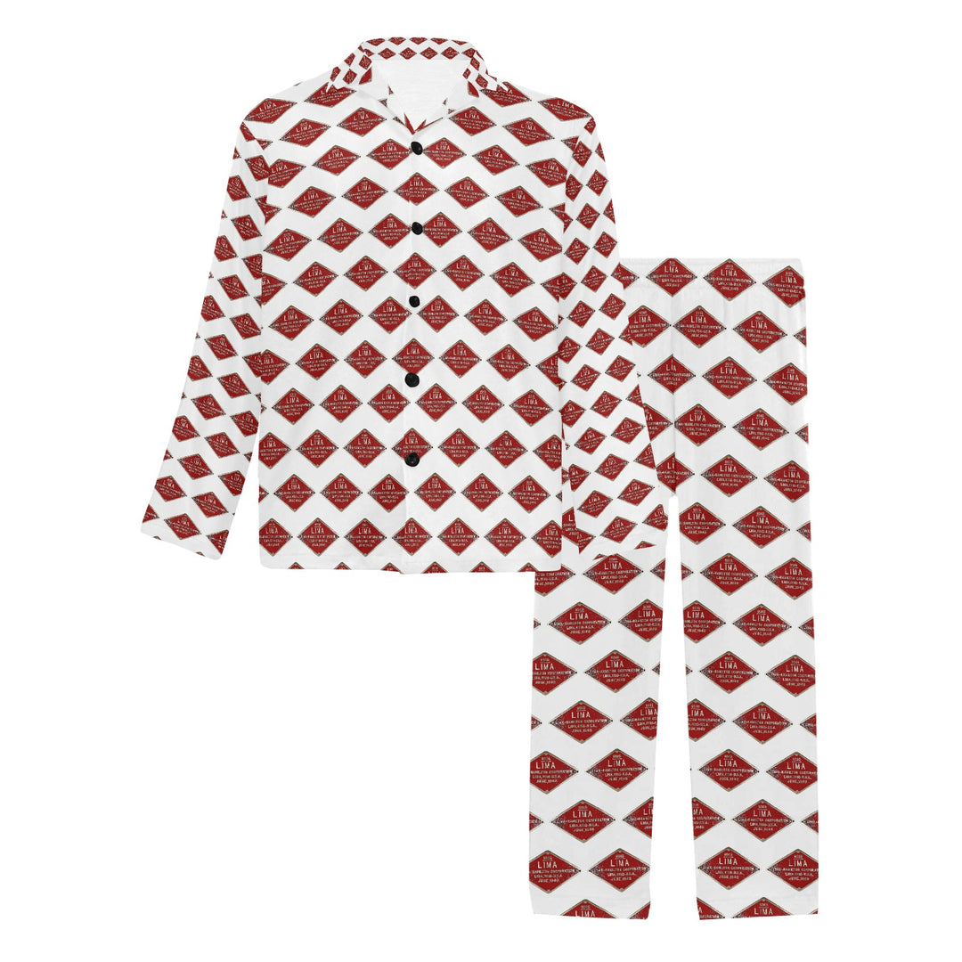 C&O 614 Builder's Plate Men's V-Neck Long Pajama Set