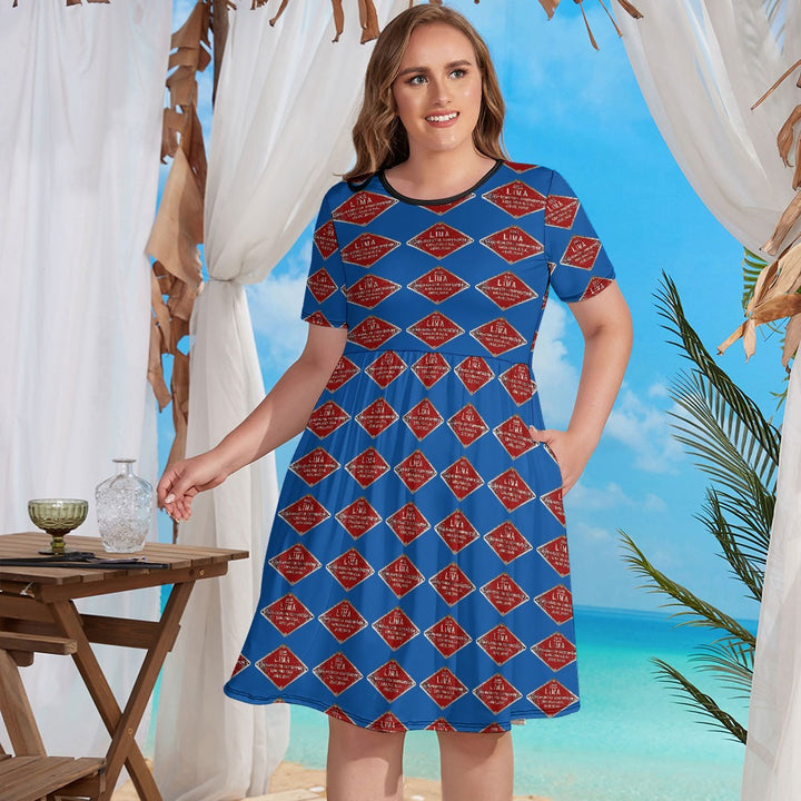 C&O 614 Builder's Plate Women's Plus-Size Short-Sleeve Dress