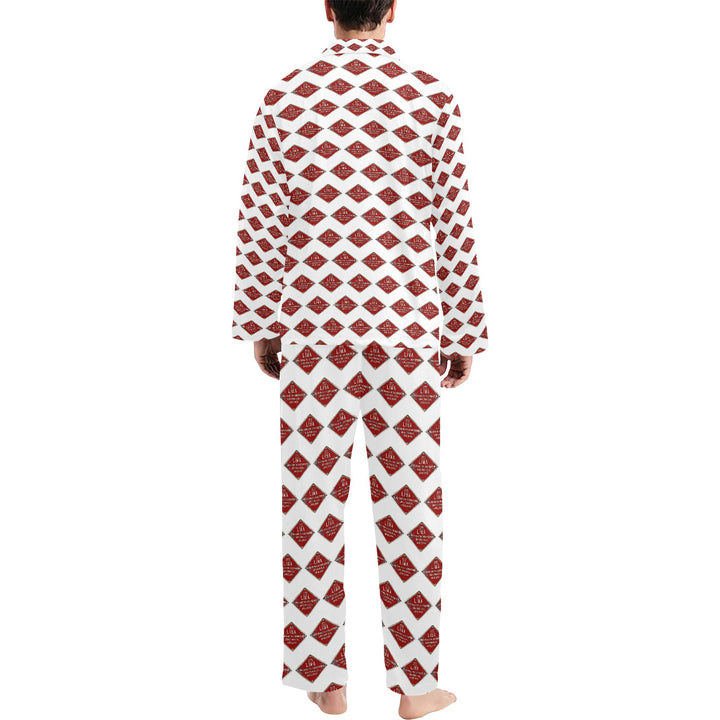 C&O 614 Builder's Plate Men's V-Neck Long Pajama Set