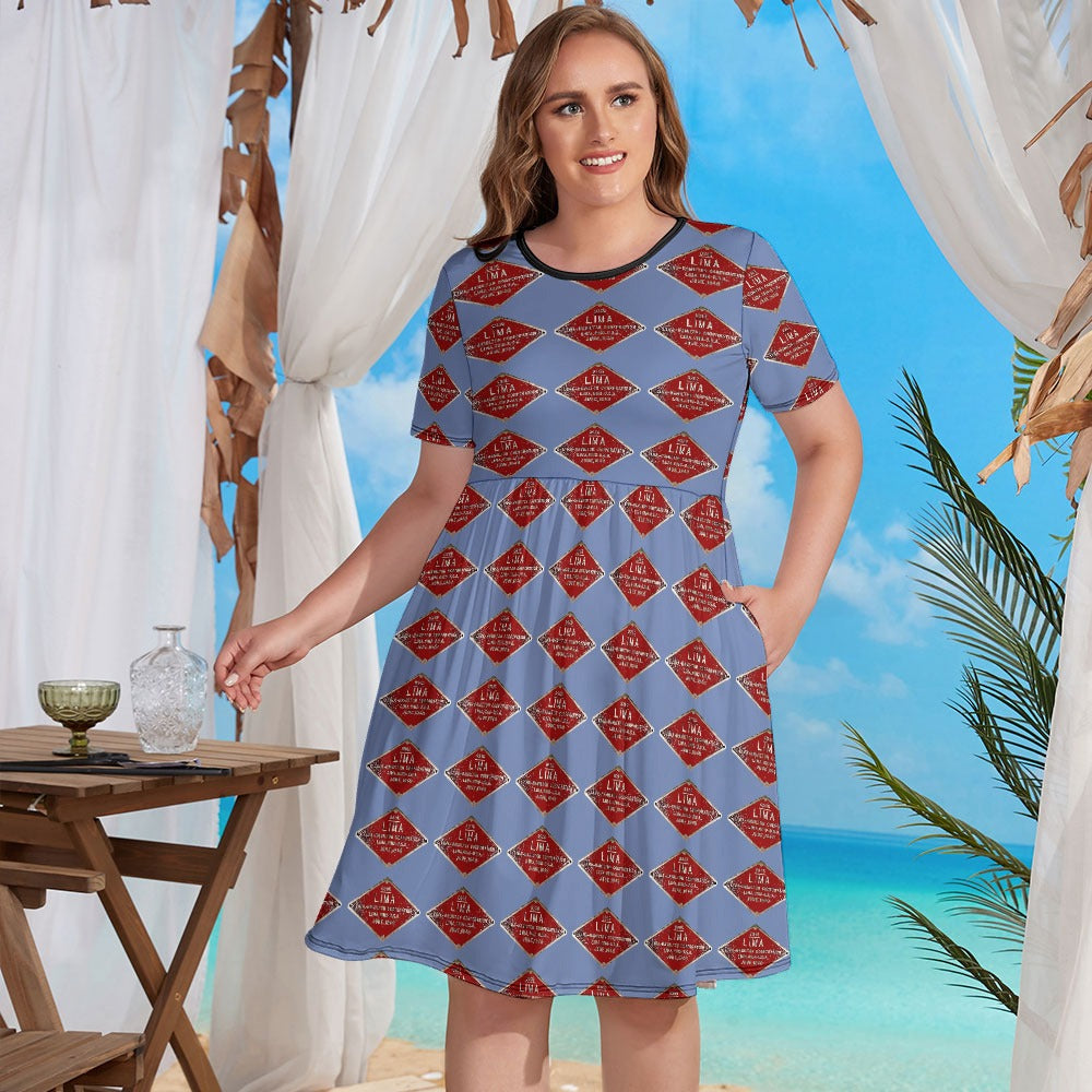 C&O 614 Builder's Plate Women's Plus-Size Short-Sleeve Dress