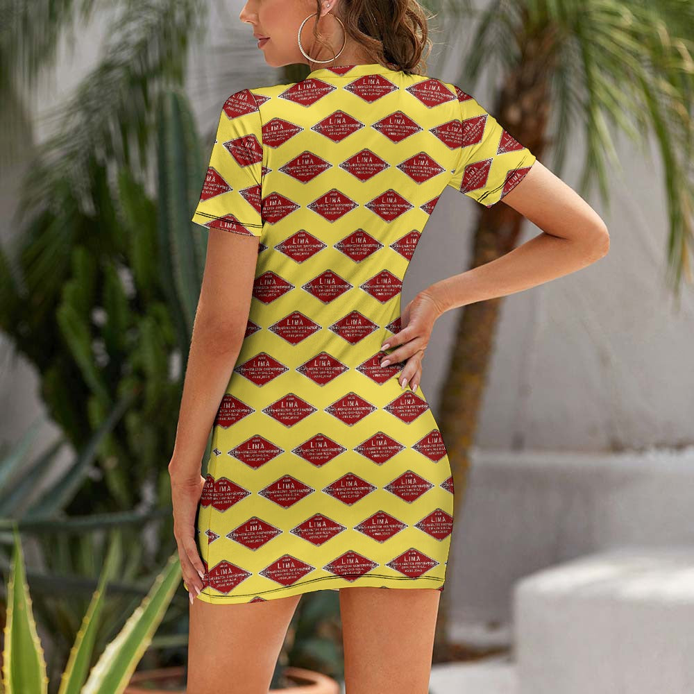 C&O 614 Builder's Plate Women's Short-Sleeve Crew Neck Dress