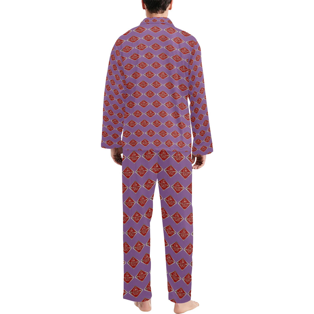 C&O 614 Builder's Plate Men's V-Neck Long Pajama Set