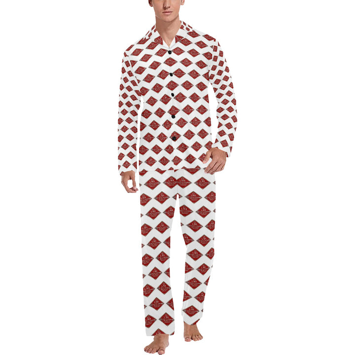 C&O 614 Builder's Plate Men's V-Neck Long Pajama Set