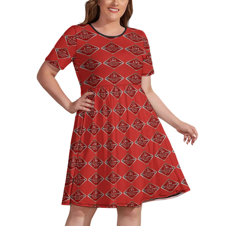 C&O 614 Builder's Plate Women's Plus-Size Short-Sleeve Dress