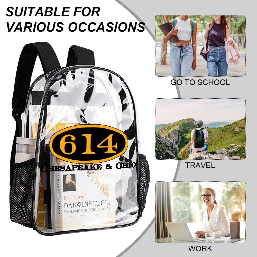 C&O 614 Number Plate Logo Transparent Bag, 17 Inch