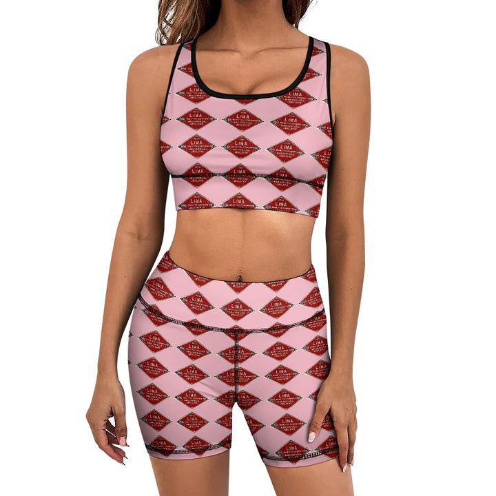 C&O 614 Builder's Plate Women's Yoga Top & Shorts Set