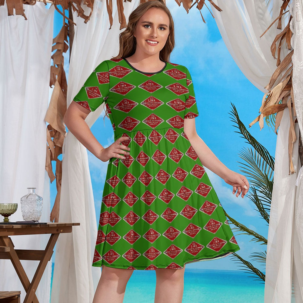 C&O 614 Builder's Plate Women's Plus-Size Short-Sleeve Dress