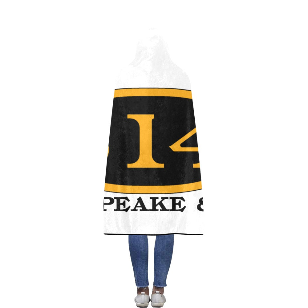 C&O 614 Number Plate Logo Hooded Fleece Blanket, 56 × 80 in