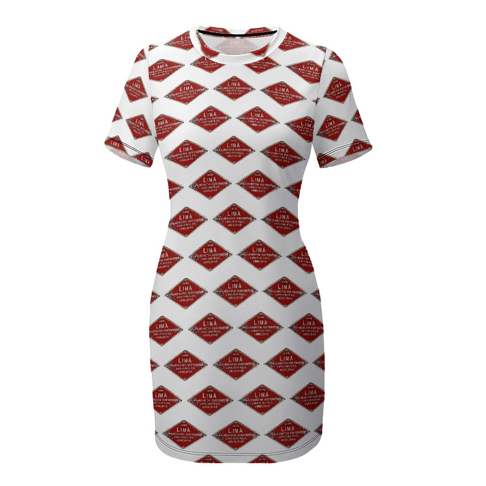 C&O 614 Builder's Plate Women's Short-Sleeve Crew Neck Dress