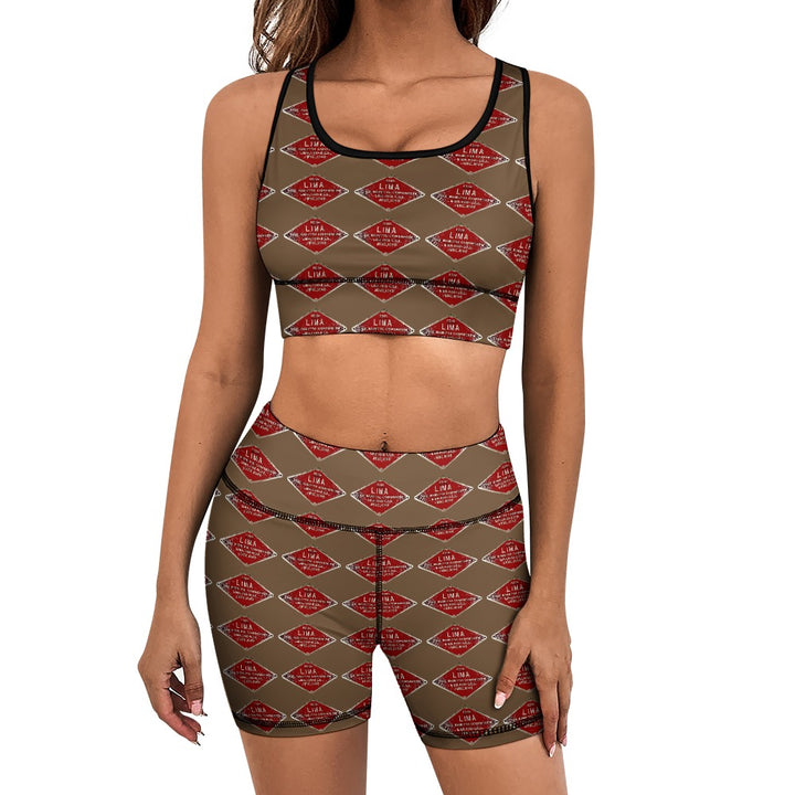 C&O 614 Builder's Plate Women's Yoga Top & Shorts Set