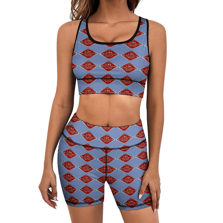 C&O 614 Builder's Plate Women's Yoga Top & Shorts Set