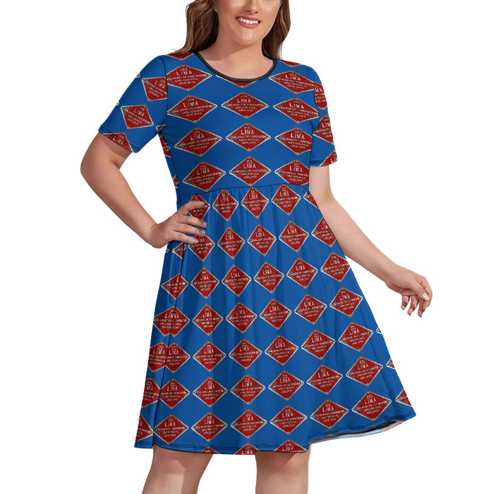 C&O 614 Builder's Plate Women's Plus-Size Short-Sleeve Dress
