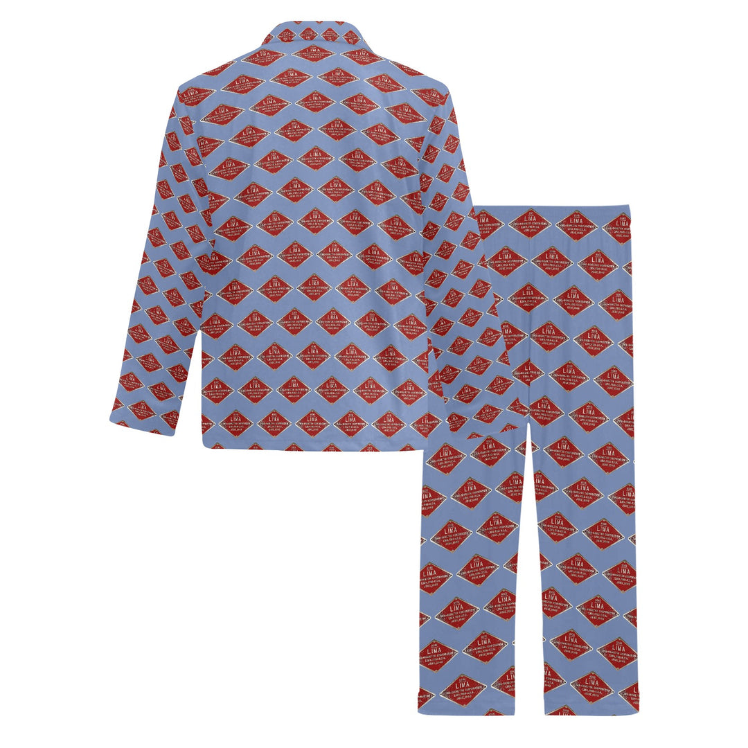 C&O 614 Builder's Plate Men's V-Neck Long Pajama Set