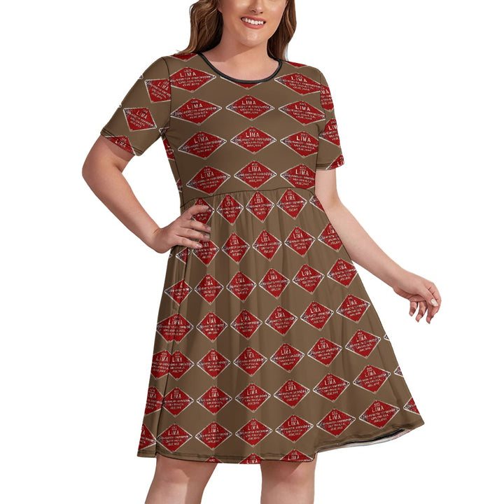 C&O 614 Builder's Plate Women's Plus-Size Short-Sleeve Dress