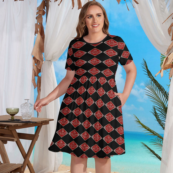 C&O 614 Builder's Plate Women's Plus-Size Short-Sleeve Dress